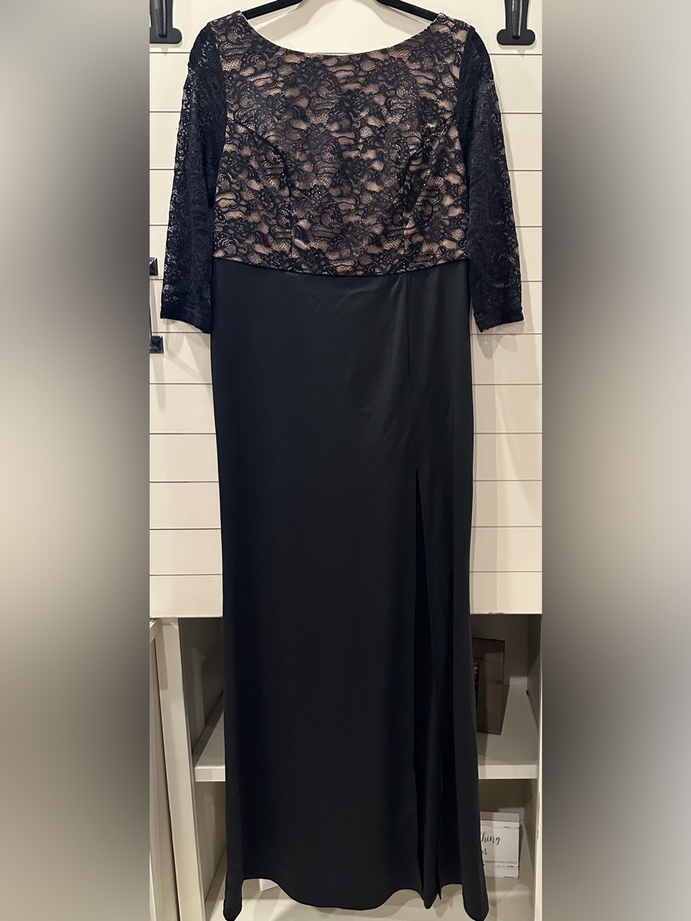 Like New SHEIN Curve Black Lace Bodice Evening Dress - Size 1XL